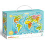 Пъзел карта на света Dodo, 100 части, 5+, Многоцветен