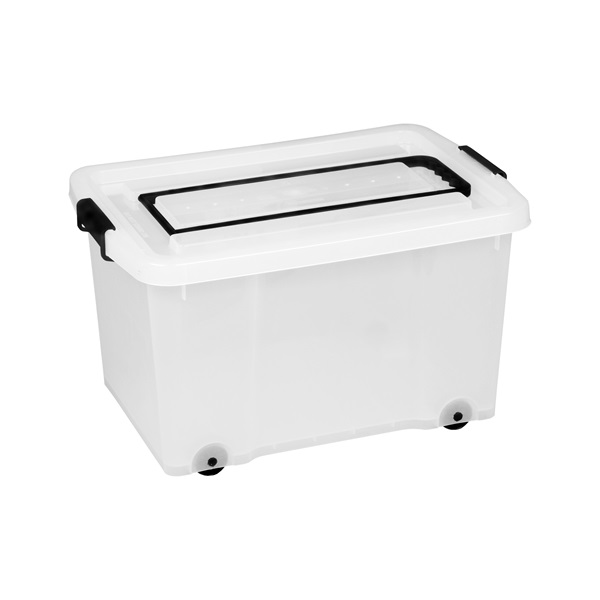 IRIS Uno Box 50 literes tárolódoboz zárható tetővel, kerekekkel, fogóval húzható 20460800 (20460800)