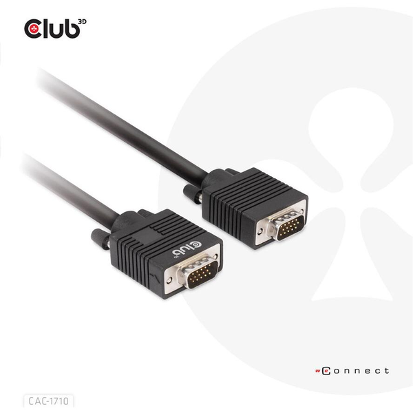 CLUB3D CAC-1710 VGA kabel 10 m VGA (D-Sub) Sort