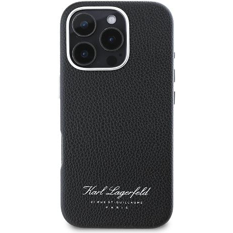 Karl Lagerfeld Grained PU Hotel RSG iPhone 16 Pro Black tok (KLHCP16LPGWCMKHK)
