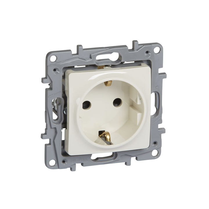 Legrand 764629 Niloé 2P+F csatlakozós fali konnektor gyerekvédelemmel (764629)