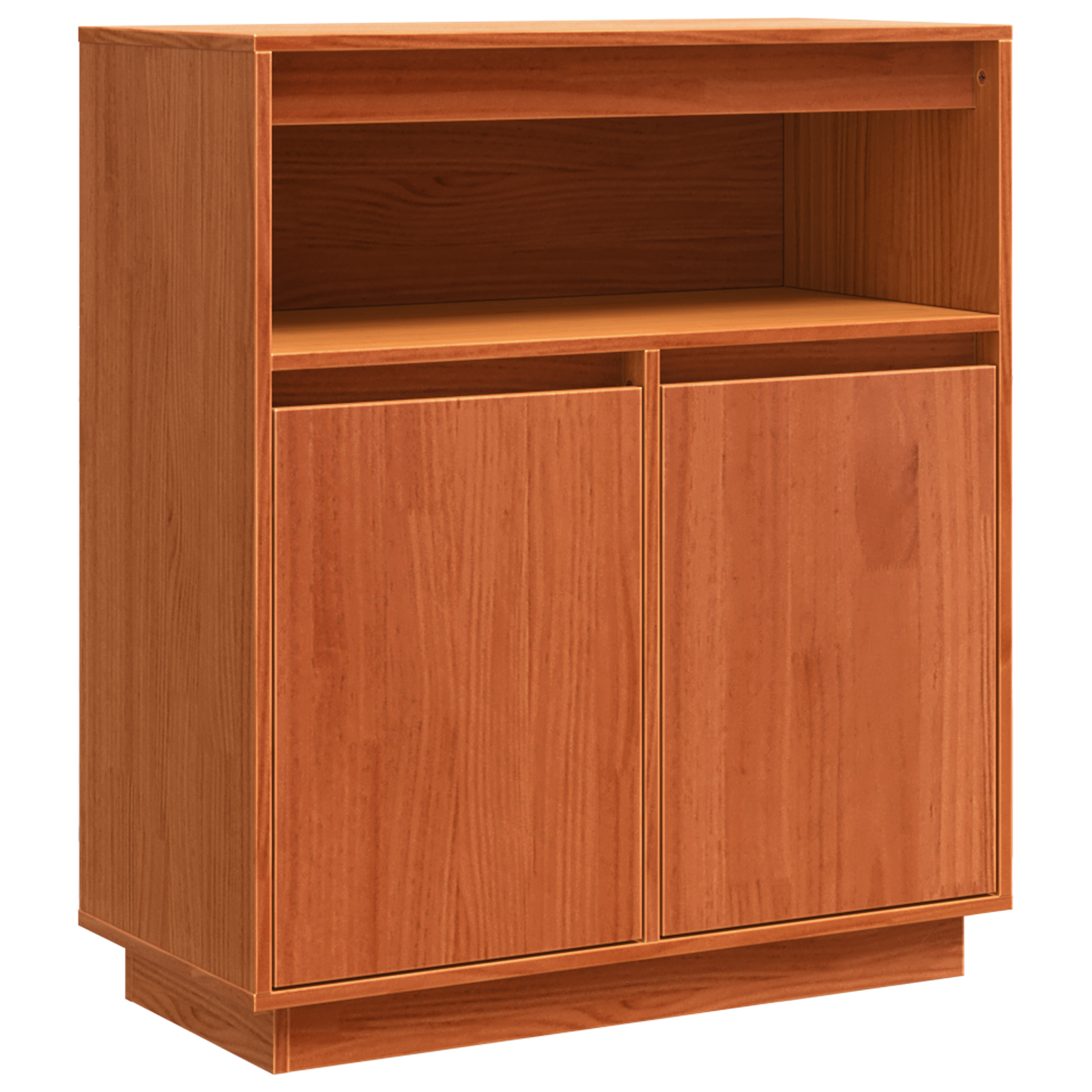 Széf polcokkal tárolóval ajtóval Viaszbarna 70 x 34 x 80 cm Tömör fenyőfa (858250)