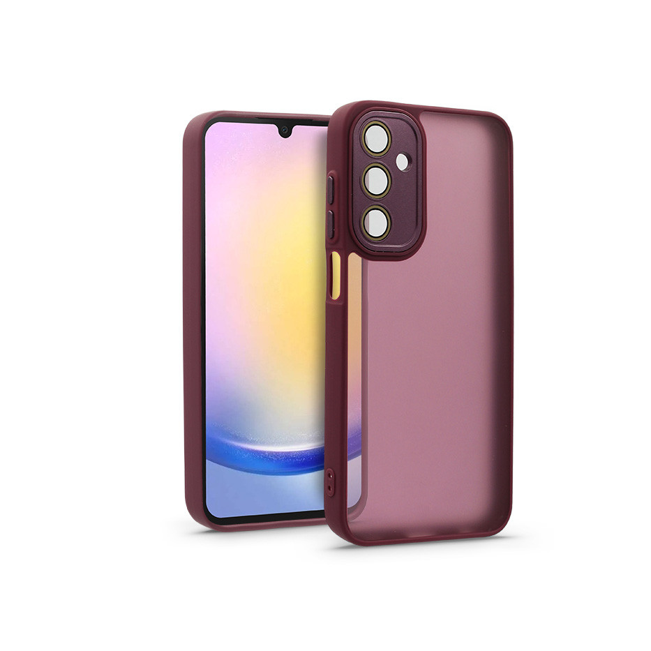 Samsung SM-A256 Galaxy A25 5G hátlap kameravédő peremmel, lencsevédő üveggel - Variete - bíbor (HF255083)