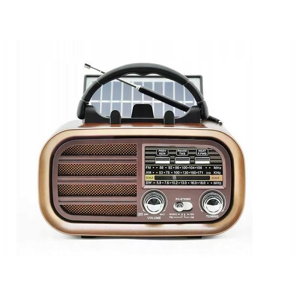 Radio Lamex Radio przenośne RX-BT638 z panelam solarnym, FM, Bluetooth, USB, SD akumulator 18650