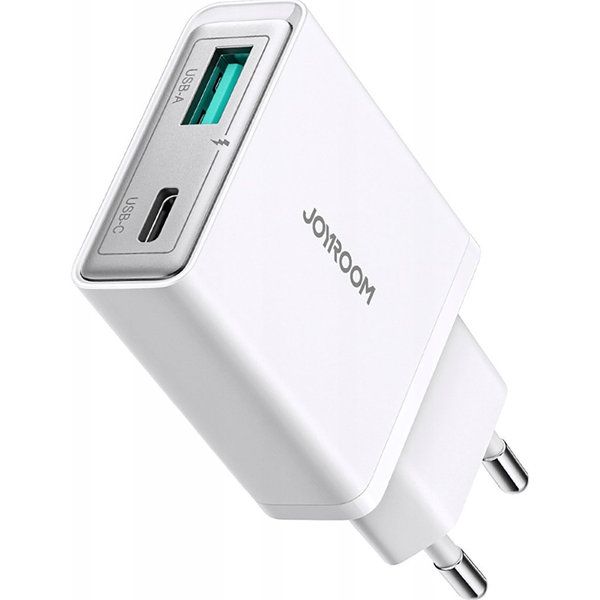 Joyroom Síťová nabíječka JR-TCF14 USB-A + USB-C 20W supertenká bílá