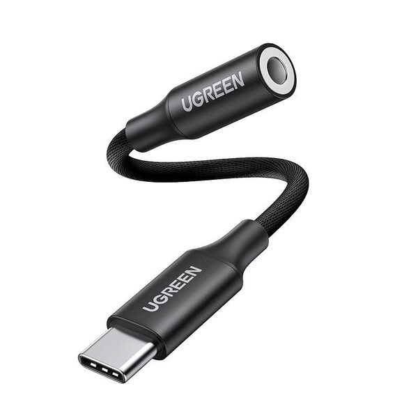 Adaptador Ugreen Av161 Usb C A Jack 3.5mm 10cm Negro