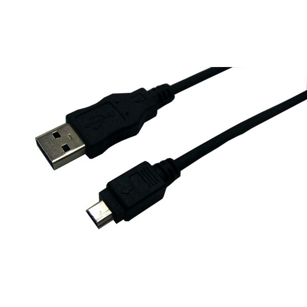 USB-A 2.0 (M) --> USB-mini-B (M) 1.80m LogiLink Zwart