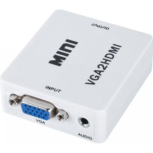 Adapter AV LechPol HDMI - D-Sub (VGA) + Jack 3.5mm biały (KOM0846)