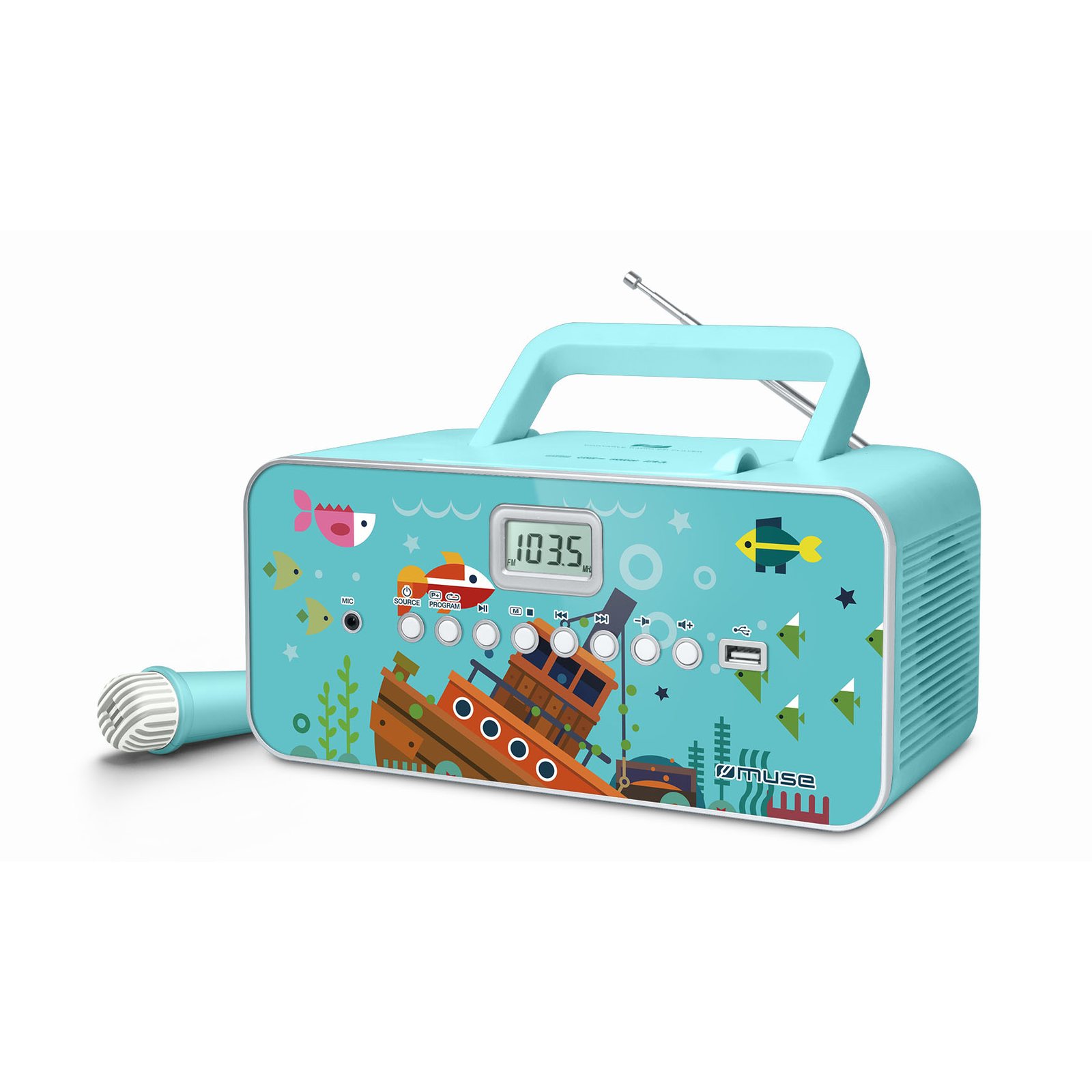 Muse M-29KB CD lejátszó + Mikrofon - Kék (M-29KB)