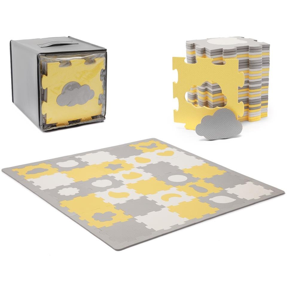 Kinderkraft Select habszivacs puzzle szőnyeg Luno 185 × 165 cm Yellow 30 db