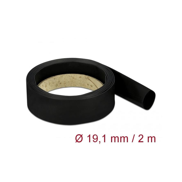 Delock Fekete, hőre szűkülő tubus 2 m x 19,1 mm méretű szűkülési aránya 4:1 (20669)
