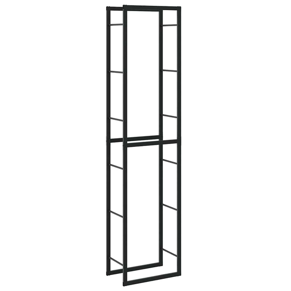 tűzifa állvány Fekete 50x30x209 cm acél