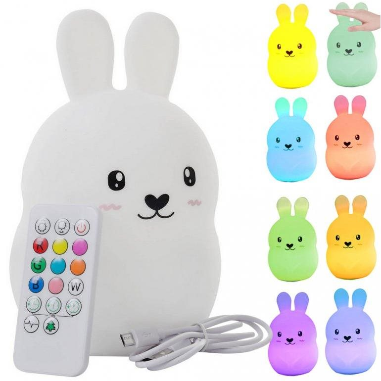 Night lamp with remote control - rabbit (12529)