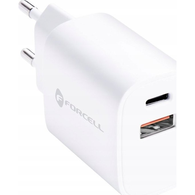 Forcell F-Energy TFK-TC-30WPD USB-C + USB-A töltő adapter, PD, QC4.0, 3A, 30W, fehér ( )
