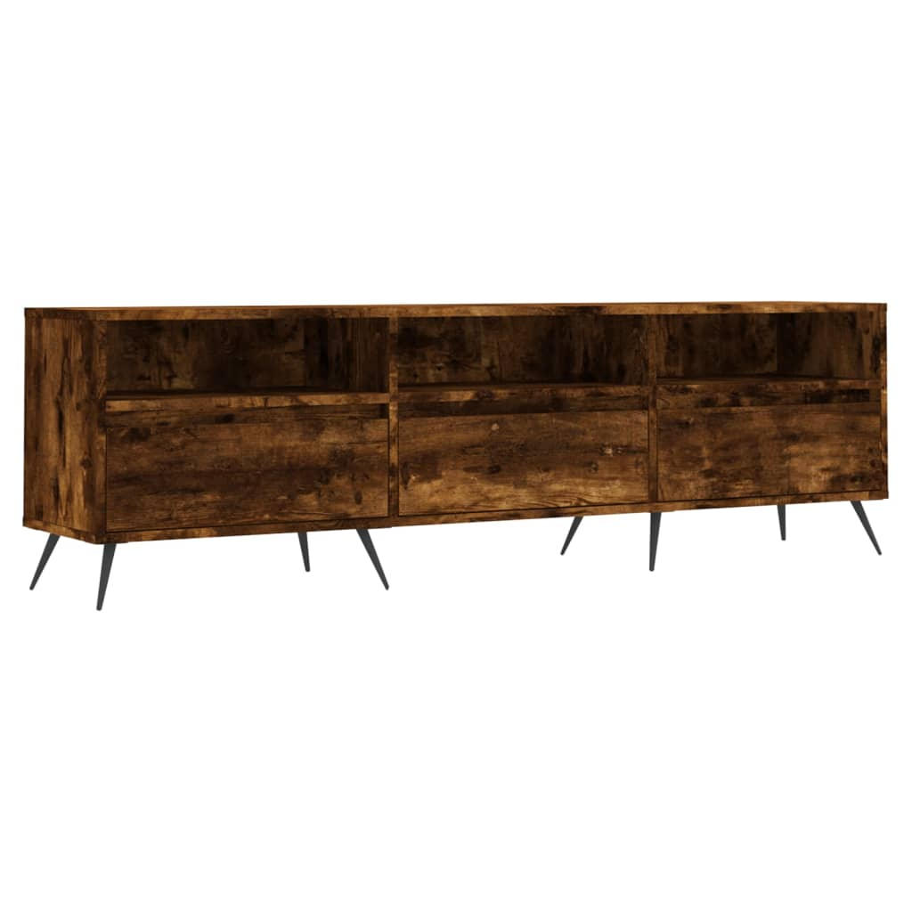 füstös tölgyszínű szerelt fa TV-szekrény 150x30x44,5 cm (831257)