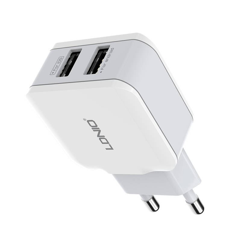 LDNIO A2202 hálózati töltő 2xUSB, 12W fehér (A2202 EU)