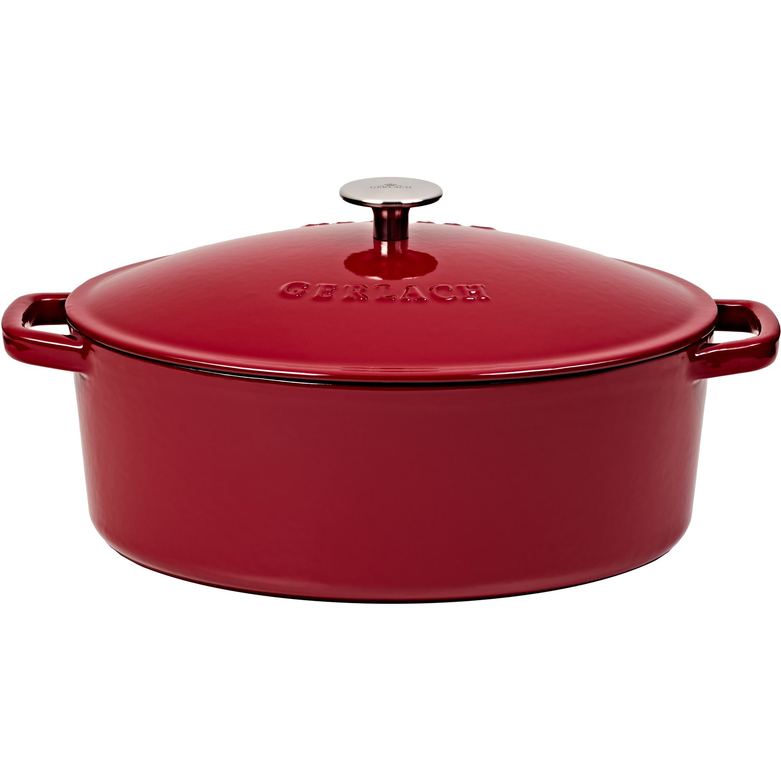 Gerlach NATUR öntöttvas edény fedővel, 31 cm 5,5 l ovális bordó (9954076)