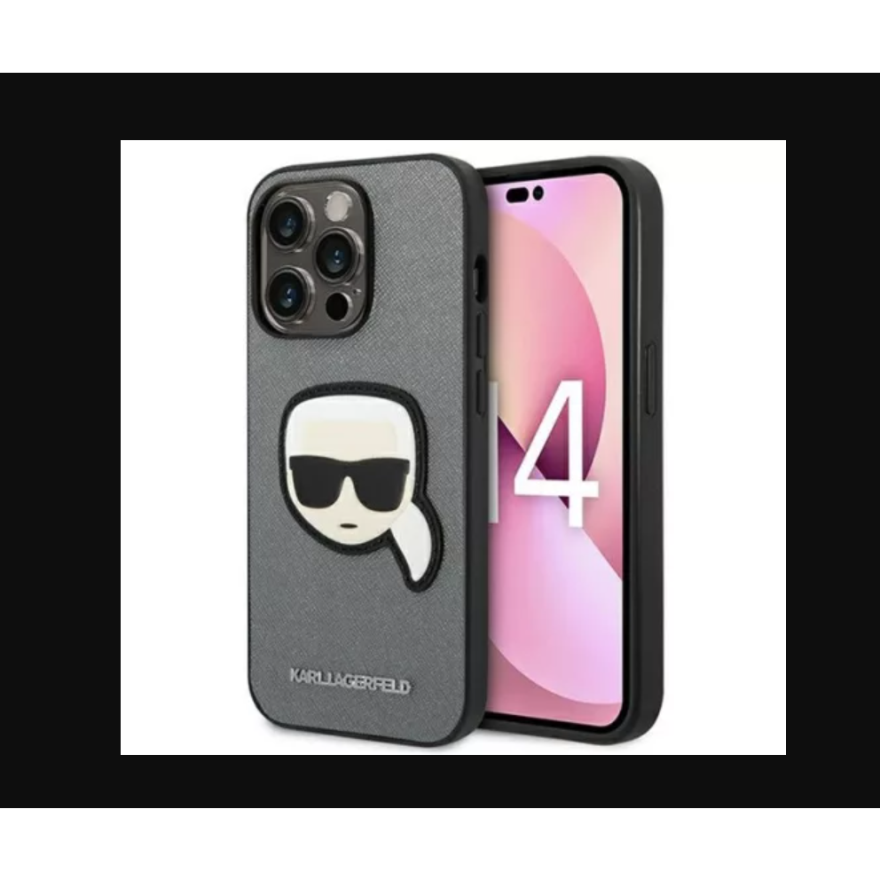 Karl Lagerfeld Apple iPhone 14 Pro Hátlapvédő Tok - Ezüst (KLHCP14LSAPKHG)