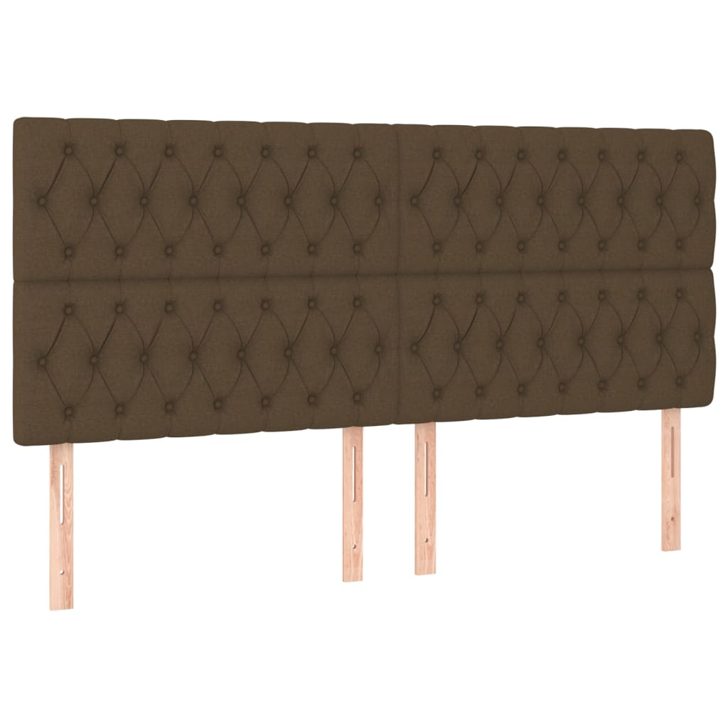 4 db sötétbarna szövet fejtámla 100x7x78/88 cm (3116693)
