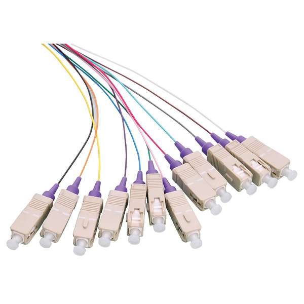 Fiber Pigtail Set 12 x SC OM4 2m, colored, violet connector