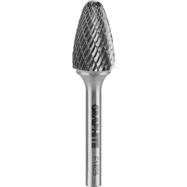 Graphite HM Fémmaró, F Típusú Lekerekített Sarkantyú, 16x25 mm, Szár 6x45 mm