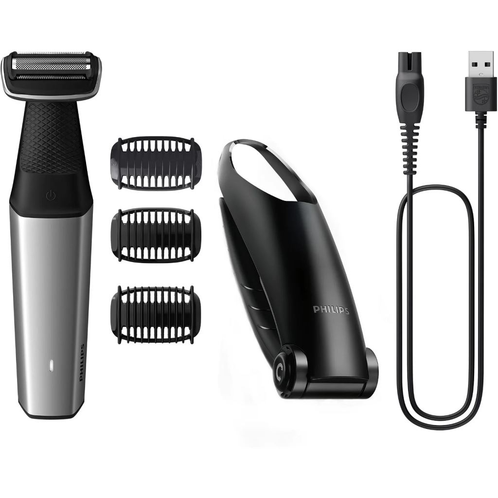 Philips BODYGROOM Series 5000 BG5021/15 telový holiaci strojček Čierna, Strieborná (BG5021/15)