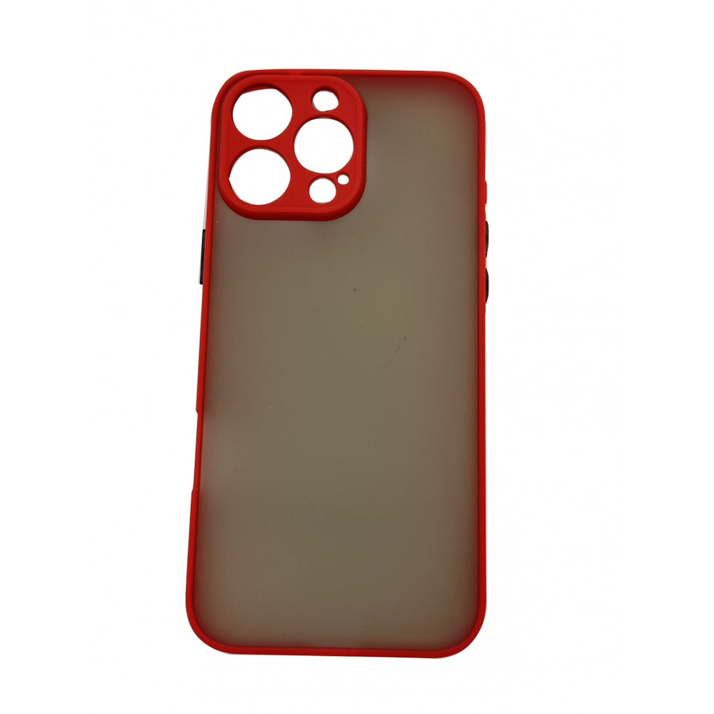 iPhone 16 Pro Max műanyag tok, piros-fekete (CEL-MATT-IPH16PM-RBK)