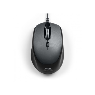 Port Designs Silent 3200 DPI Vezetékes Optikai Egér Fekete