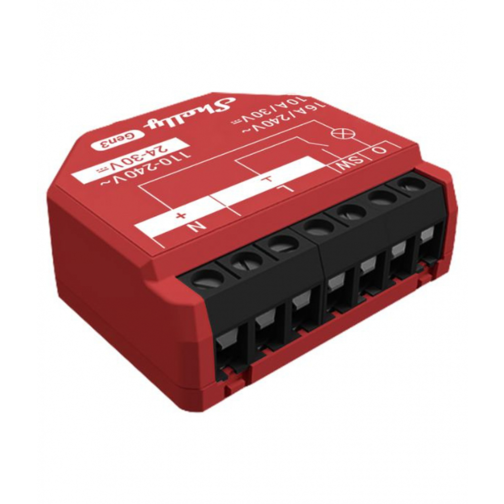 Shelly 1PM Gen3 Wi-Fi + Bluetooth okosrelé, áramfogyasztás-mérés (SHELLY-1PM-GEN3)