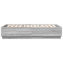 Cadru de pat cu lumini LED gri sonoma 140x200 cm lemn prelucrat