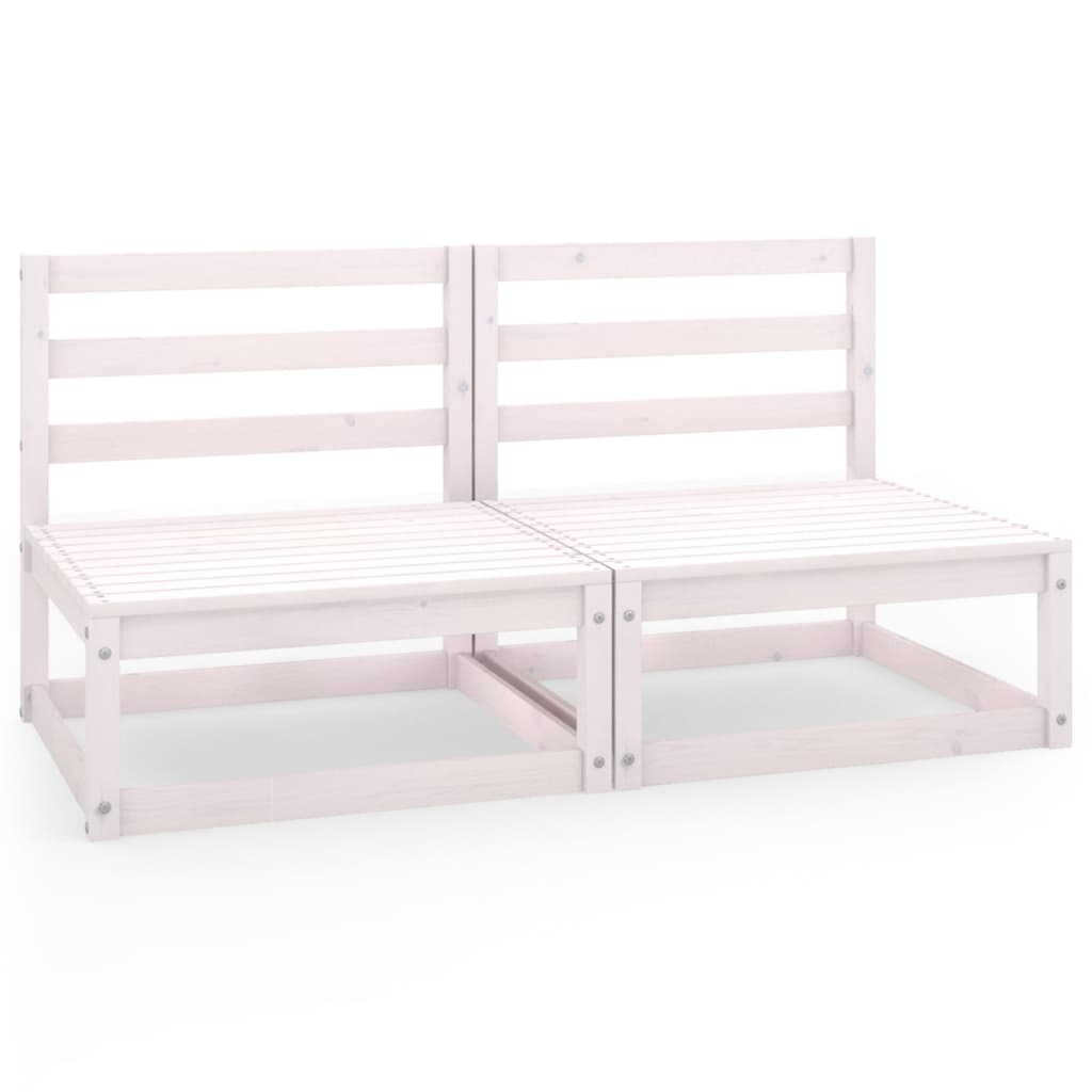 kétszemélyes fehér tömör fenyőfa kerti kanapé (3075230)