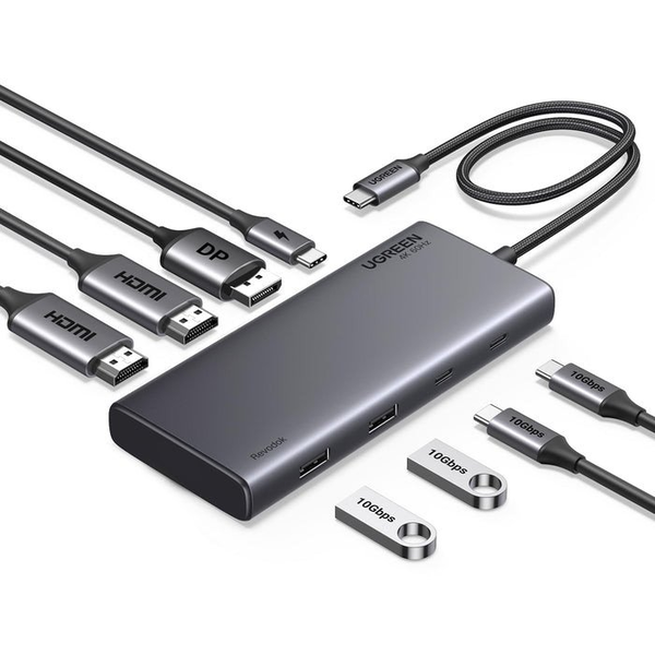 Ugreen 35625 hub di interfaccia USB tipo-C 10000 Mbit/s Grigio