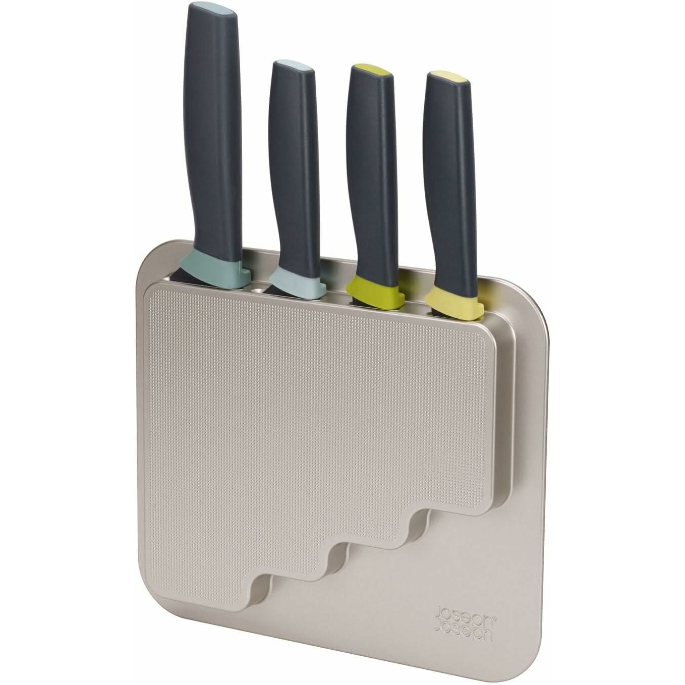 Joseph Joseph DoorStore Rozsdamentes acél késkészlet Fali tartóval 4 darabos - Kék / Opál fehér (10303)