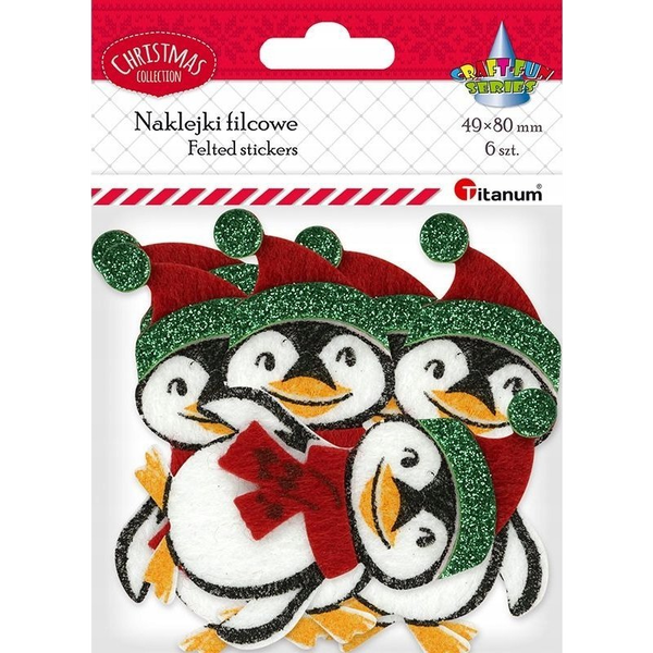 Craft with Fun Naklejki filcowe 3D pingwiny 6szt