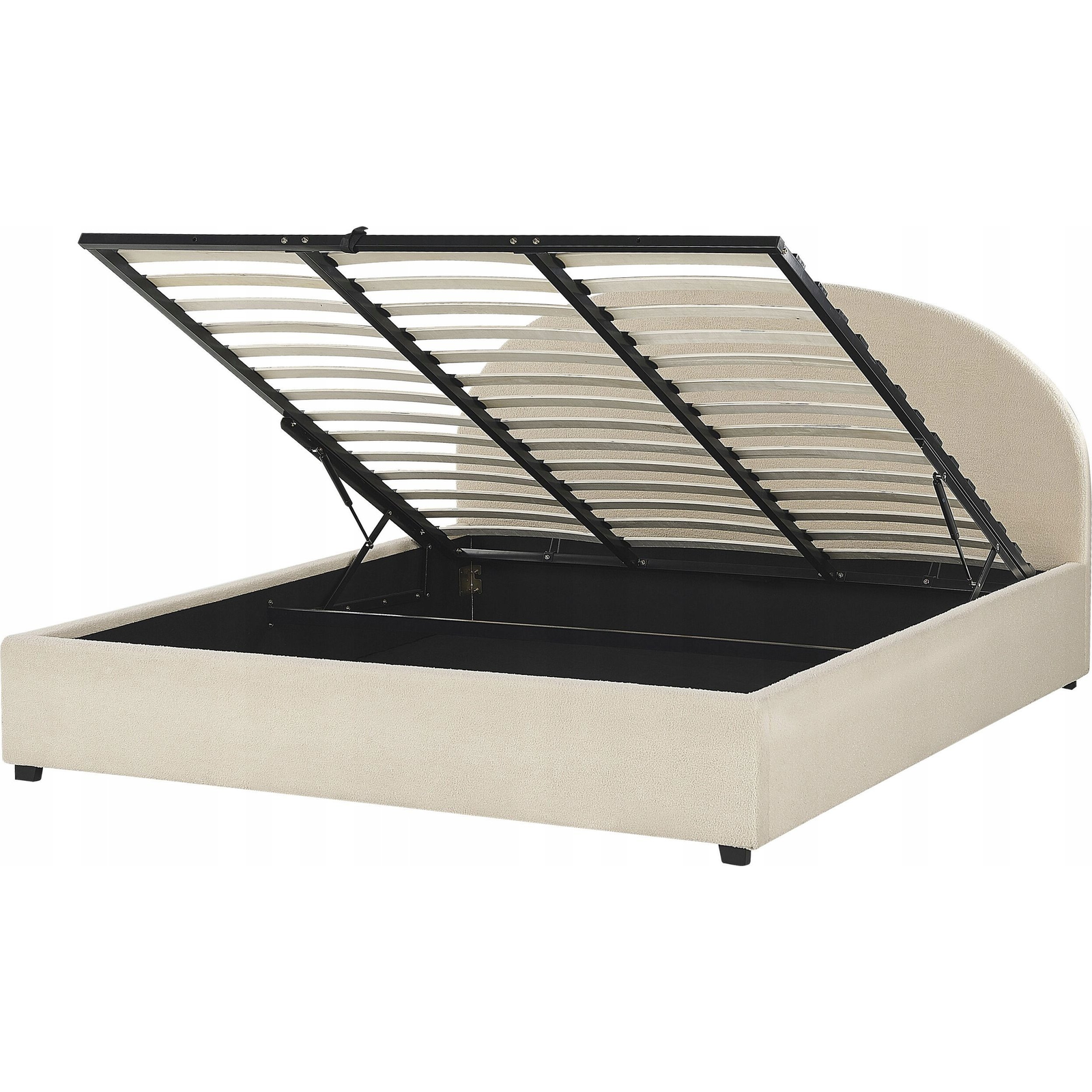 Cama Con Almacenaje De Poliéster Beige 180 X 200 Cm Otomana Vaucluse - Beige