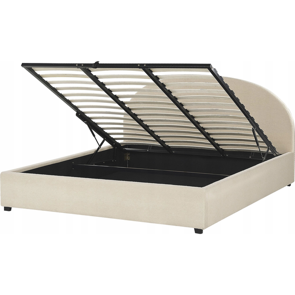 Cama Con Almacenaje De Poliéster Beige 180 X 200 Cm Otomana Vaucluse - Beige