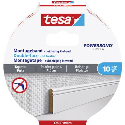 Tesa WALLPAPER (77743-00000-00) Rögzítő szalag ® Powerbond Fehér (H x Sz) 5 m x 19 mm 1 db (77743-00000-00)