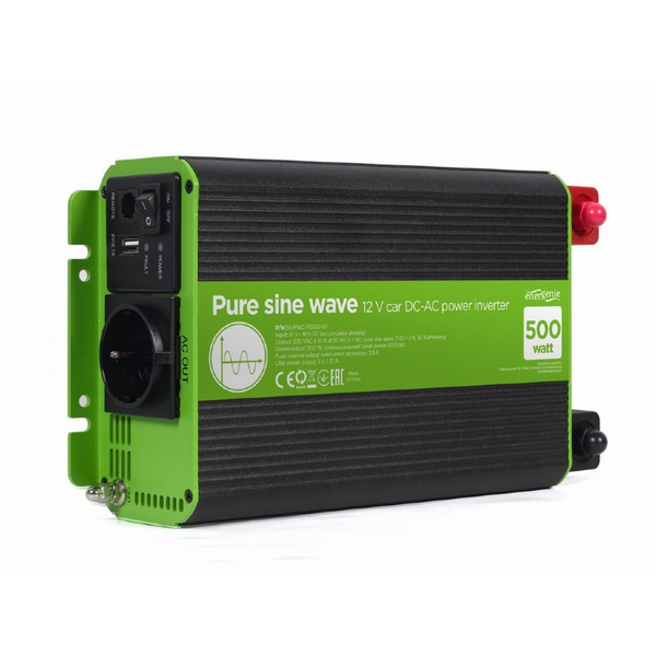 gembird 12 V DC-AC-Wechselrichter für Autos, 500 W