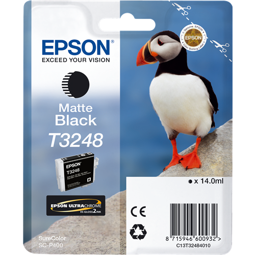 Epson T3248 мастилена касета, матово черно, 14 мл