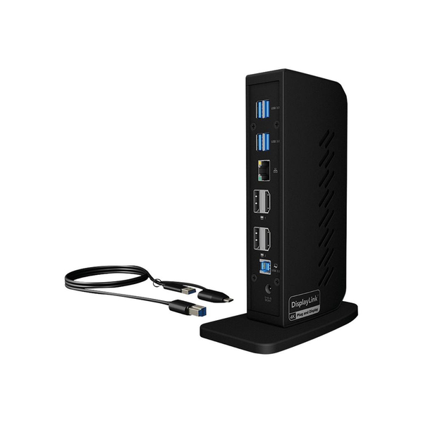 ICY BOX IB-DK2252AC Ledningsført USB 3.2 Gen 1 (3.1 Gen 1) Type-C Sort