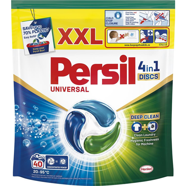 Капсули за пране Persil 4 in1 Discs Universal, 40 пранета