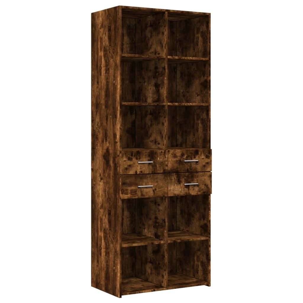 füstös tölgy színű szerelt fa magasszekrény 70 x 42,5 x 185 cm (3281466)