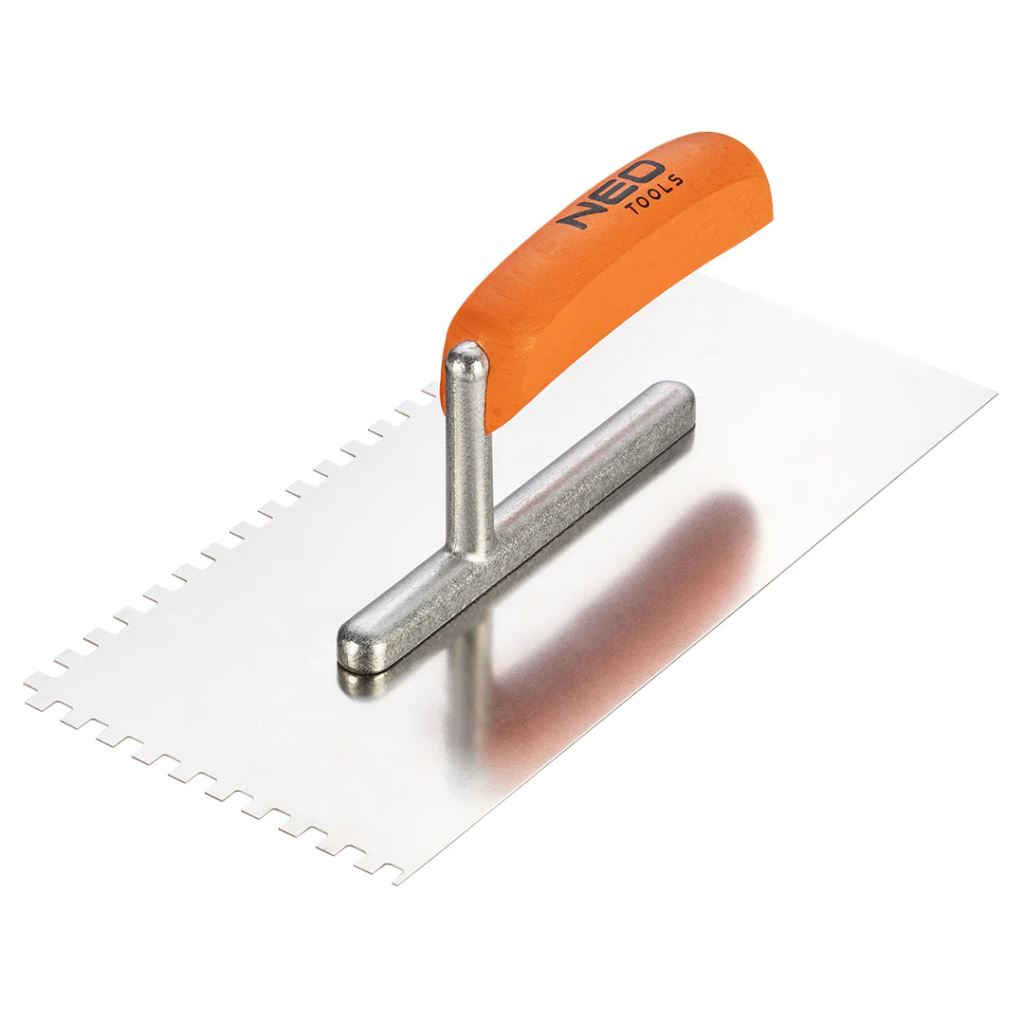 NEO Tools acél simító fa markolat 270x128mm, 6x6x6mm-es fogakkal (50-162) (50-162)