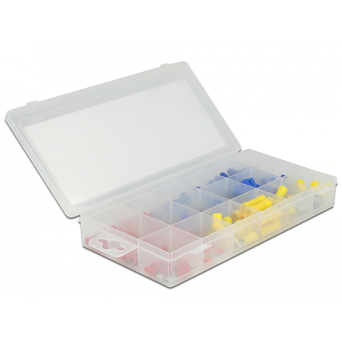 Delock Kábelcsatlakozási alakítók rendszerező dobozban, 170 darabos, színes (86513) (86513)