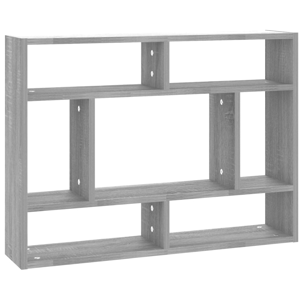 szürke sonoma színű szerelt fa fali polc 75 x 16 x 55 cm (815844)