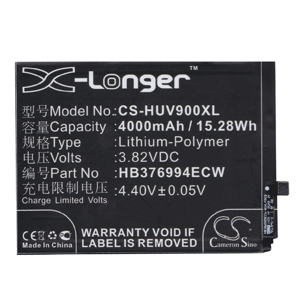 Cameron Sino Li-Polymer akku (3.82V/4000mAh, Huawei HB376994ECW kompatibilis) FEKETE Honor 8 Pro (CS-HUV900XL)