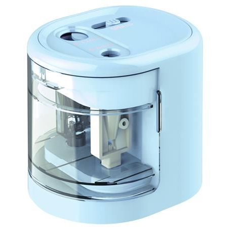 Rapesco "PS12-USB" hegyező, kétlyukú, asztali, világoskék (IR1447) (IR1447)