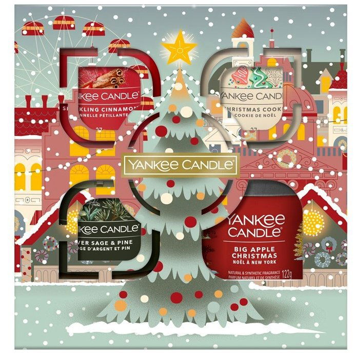 YANKEE CANDLE karácsonyi ajándékcsomag 3×27 g, 1×121 g (5038581167350)