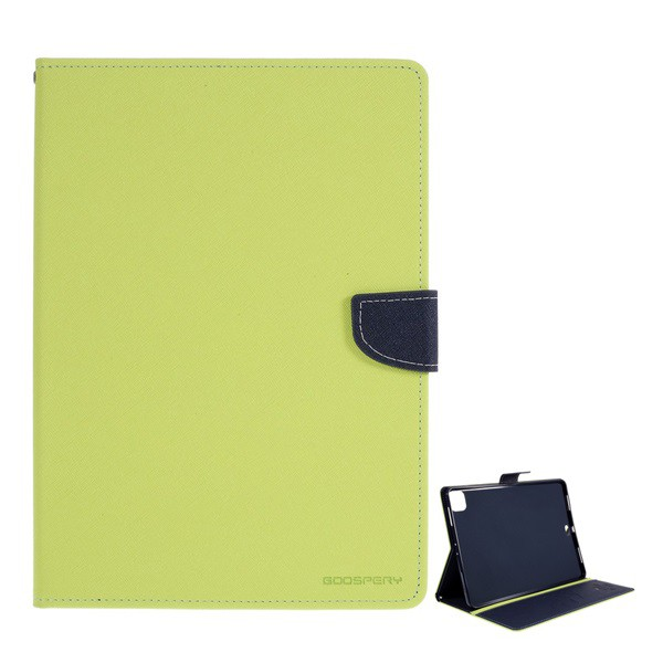 MERCURY Goospery Fancy tok álló, bőr hatású (FLIP, oldalra nyíló, asztali tartó funkció, textil minta) ZÖLD [Apple IPAD Pro 12.9 (2020)] (5996457964055)