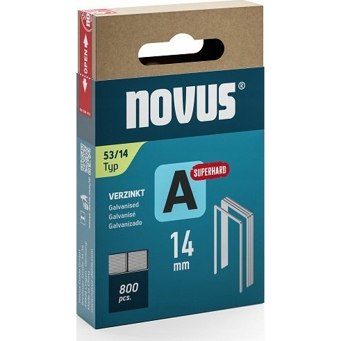 Novus Tools 042-0781 Finomhuzal kapcsok 53-as típus 800 db Méret (H x Sz) 14 mm x 11.3 mm (NV042-0781)